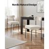 imageVEVOR Boucle Dining Chairs Set of 4 Mid Century Modern Sherpa Accent Chairs Upholstered Side Chair for Dining Room SpaceSaving White Kitchen Chair with Curved Backrest and Black Metal LegsSet of 2