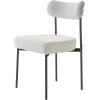 imageVEVOR Boucle Dining Chairs Set of 4 Mid Century Modern Sherpa Accent Chairs Upholstered Side Chair for Dining Room SpaceSaving White Kitchen Chair with Curved Backrest and Black Metal LegsSet of 2