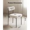 imageVEVOR Boucle Dining Chairs Set of 4 Mid Century Modern Sherpa Accent Chairs Upholstered Side Chair for Dining Room SpaceSaving White Kitchen Chair with Curved Backrest and Black Metal LegsSet of 2