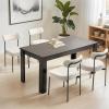 imageVEVOR Boucle Dining Chairs Set of 4 Mid Century Modern Sherpa Accent Chairs Upholstered Side Chair for Dining Room SpaceSaving White Kitchen Chair with Curved Backrest and Black Metal LegsSet of 2