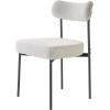 imageVEVOR Boucle Dining Chairs Set of 4 Mid Century Modern Sherpa Accent Chairs Upholstered Side Chair for Dining Room SpaceSaving White Kitchen Chair with Curved Backrest and Black Metal LegsSet of 6