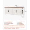 imageVEVOR Cat Litter Box Enclosure for 2 Cats Litter Box Furniture Hidden with Rattan Decorated Doors Wooden Cat Box Cabinet Fit Most of Litter Box 472quot L x 197quot W x 217quot H NaturalWhite