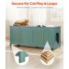 imageVEVOR Cat Litter Box Enclosure for 2 Cats Litter Box Furniture Hidden with Rattan Decorated Doors Wooden Cat Box Cabinet Fit Most of Litter Box 472quot L x 197quot W x 217quot H NaturalGreige