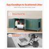 imageVEVOR Cat Litter Box Enclosure for 2 Cats Litter Box Furniture Hidden with Rattan Decorated Doors Wooden Cat Box Cabinet Fit Most of Litter Box 472quot L x 197quot W x 217quot H NaturalGreige
