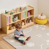 imageVEVOR Cubby Toy Organizer Storage Cabinet 5Compartment Cubby Storage Shelf 48W Kids Toy Storage Cabinet 2Shelf Classroom Cubbies Classroom Furniture for Home Daycare and Preschool Natural5Section Cubby