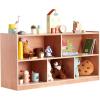 imageVEVOR Cubby Toy Organizer Storage Cabinet 5Compartment Cubby Storage Shelf 48W Kids Toy Storage Cabinet 2Shelf Classroom Cubbies Classroom Furniture for Home Daycare and Preschool Natural5Section Cubby