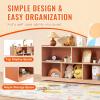 imageVEVOR Cubby Toy Organizer Storage Cabinet 5Compartment Cubby Storage Shelf 48W Kids Toy Storage Cabinet 2Shelf Classroom Cubbies Classroom Furniture for Home Daycare and Preschool Natural5Section Cubby