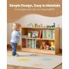 imageVEVOR Cubby Toy Organizer Storage Cabinet 5Compartment Cubby Storage Shelf 48W Kids Toy Storage Cabinet 2Shelf Classroom Cubbies Classroom Furniture for Home Daycare and Preschool Natural2Section Cubby