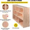 imageVEVOR Cubby Toy Organizer Storage Cabinet 5Compartment Cubby Storage Shelf 48W Kids Toy Storage Cabinet 2Shelf Classroom Cubbies Classroom Furniture for Home Daycare and Preschool Natural8Section Cubby