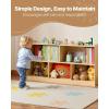 imageVEVOR Cubby Toy Organizer Storage Cabinet 5Compartment Cubby Storage Shelf 48W Kids Toy Storage Cabinet 2Shelf Classroom Cubbies Classroom Furniture for Home Daycare and Preschool Natural5Section Cubby