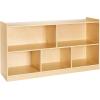 imageVEVOR Cubby Toy Organizer Storage Cabinet 5Compartment Cubby Storage Shelf 48W Kids Toy Storage Cabinet 2Shelf Classroom Cubbies Classroom Furniture for Home Daycare and Preschool Natural5Section Cubby