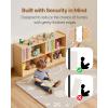 imageVEVOR Cubby Toy Organizer Storage Cabinet 5Compartment Cubby Storage Shelf 48W Kids Toy Storage Cabinet 2Shelf Classroom Cubbies Classroom Furniture for Home Daycare and Preschool Natural5Section Cubby