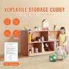 imageVEVOR Cubby Toy Organizer Storage Cabinet 5Compartment Cubby Storage Shelf 48W Kids Toy Storage Cabinet 2Shelf Classroom Cubbies Classroom Furniture for Home Daycare and Preschool Natural5Section Cubby