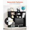 imageVEVOR Desktop Bookshelf Storage Organizer with 5 Shelves for Computer Desk Wooden Shelf Desk Hutch with AntiSlip Feet Pads Desk Top Display Rack for Office Home ampamp Dorm WhiteBlack