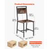 imageVEVOR Dining Chairs Set of 2 Wooden Chairs with Metal Frame and Backrest Easy to Assemble Leather Side Chair Modern Farmhouse Walnut Chair for Kitchen Living Room Rustic Brown and BlackSet of 4