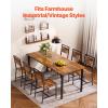 imageVEVOR Dining Chairs Set of 2 Wooden Chairs with Metal Frame and Backrest Easy to Assemble Leather Side Chair Modern Farmhouse Walnut Chair for Kitchen Living Room Rustic Brown and BlackSet of 6