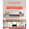 imageVEVOR Floating TV Stand 47 Wall Mounted TV Console Modern Floating Entertainment Center Under TV Shelf with Storage Cabinet for Bedroom ampamp Living Room WhiteWhite