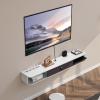 imageVEVOR Floating TV Stand 47 Wall Mounted TV Console Modern Floating Entertainment Center Under TV Shelf with Storage Cabinet for Bedroom ampamp Living Room WhiteWhite
