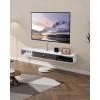 imageVEVOR Floating TV Stand 47 Wall Mounted TV Console Modern Floating Entertainment Center Under TV Shelf with Storage Cabinet for Bedroom ampamp Living Room WhiteWhite