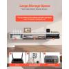 imageVEVOR Floating TV Stand 47 Wall Mounted TV Console Modern Floating Entertainment Center Under TV Shelf with Storage Cabinet for Bedroom ampamp Living Room WhiteWhite
