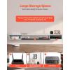 imageVEVOR Floating TV Stand 47 Wall Mounted TV Console Modern Floating Entertainment Center Under TV Shelf with Storage Cabinet for Bedroom ampamp Living Room WhiteWhite