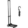 imageVEVOR Folding Hand Truck 110 lbs Load Capacity Collapsible Luggage Cart with 2 Wheels ampamp 1 Elastic Rope Utility Dolly Platform Cart for Airport Travel Furniture Luggage Office Moving Black110 lbs