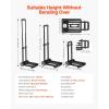 imageVEVOR Folding Hand Truck 110 lbs Load Capacity Collapsible Luggage Cart with 2 Wheels ampamp 1 Elastic Rope Utility Dolly Platform Cart for Airport Travel Furniture Luggage Office Moving Black110 lbs