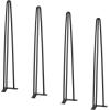 imageVEVOR Hairpin Table Legs 28quot Set of 4 Desk Legs 900lbs Load Capacity Hairpin Desk Legs 3 Rods for Desk Chairs Bench Dining End Table Solid Carbon Steel Heavy Duty Furniture Legs BlackHairpin3 rods