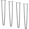 imageVEVOR Hairpin Table Legs 28quot Set of 4 Desk Legs 900lbs Load Capacity Hairpin Desk Legs 3 Rods for Desk Chairs Bench Dining End Table Solid Carbon Steel Heavy Duty Furniture Legs BlackHairpin2 rods