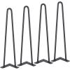 imageVEVOR Hairpin Table Legs 28quot Set of 4 Desk Legs 900lbs Load Capacity Hairpin Desk Legs 3 Rods for Desk Chairs Bench Dining End Table Solid Carbon Steel Heavy Duty Furniture Legs BlackHairpin2 rods