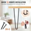 imageVEVOR Hairpin Table Legs 28quot Set of 4 Desk Legs 900lbs Load Capacity Hairpin Desk Legs 3 Rods for Desk Chairs Bench Dining End Table Solid Carbon Steel Heavy Duty Furniture Legs BlackHairpin2 rods