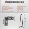 imageVEVOR Hairpin Table Legs 28quot Set of 4 Desk Legs 900lbs Load Capacity Hairpin Desk Legs 3 Rods for Desk Chairs Bench Dining End Table Solid Carbon Steel Heavy Duty Furniture Legs BlackHairpin2 rods
