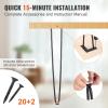 imageVEVOR Hairpin Table Legs 28quot Set of 4 Desk Legs 900lbs Load Capacity Hairpin Desk Legs 3 Rods for Desk Chairs Bench Dining End Table Solid Carbon Steel Heavy Duty Furniture Legs BlackHairpin2 rods