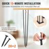 imageVEVOR Hairpin Table Legs 28quot Set of 4 Desk Legs 900lbs Load Capacity Hairpin Desk Legs 3 Rods for Desk Chairs Bench Dining End Table Solid Carbon Steel Heavy Duty Furniture Legs BlackHairpin3 rods