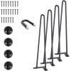 imageVEVOR Hairpin Table Legs 28quot Set of 4 Desk Legs 900lbs Load Capacity Hairpin Desk Legs 3 Rods for Desk Chairs Bench Dining End Table Solid Carbon Steel Heavy Duty Furniture Legs BlackHairpin2 rods