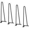 imageVEVOR Hairpin Table Legs 28quot Set of 4 Desk Legs 900lbs Load Capacity Hairpin Desk Legs 3 Rods for Desk Chairs Bench Dining End Table Solid Carbon Steel Heavy Duty Furniture Legs BlackHairpin2 rods