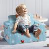 imageVEVOR Kids Couch 2in1 Toddler Chairs Comfy Toddler Couch Sofa Bed Fold Out Convertible Sofa to Lounger Kids Chair Seat Playroom Furniture for Kids Girls ampamp Boys Sky Blue