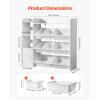 imageVEVOR Kids Toy Storage and Bookshelf 4Tier Large Toy Storage Organizer with 8 Flexible Plastic Bins Kids Cubby Cabinet with Bookshelf for Study Room Bedroom Playroom Classroom Nursery White443 Wide