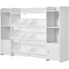 imageVEVOR Kids Toy Storage and Bookshelf 4Tier Large Toy Storage Organizer with 8 Flexible Plastic Bins Kids Cubby Cabinet with Bookshelf for Study Room Bedroom Playroom Classroom Nursery White546 Wide