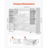 imageVEVOR Kids Toy Storage and Bookshelf 4Tier Large Toy Storage Organizer with 8 Flexible Plastic Bins Kids Cubby Cabinet with Bookshelf for Study Room Bedroom Playroom Classroom Nursery White546 Wide
