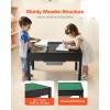 imageVEVOR Kids Wooden Activity Table Building Blocks DoubleSided Tabletop MultiPurpose Activity Play Table with 2 Storage Bins for Kids 3 Years Large Storage Space Present for Boys ampamp Girls Black