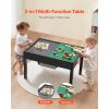 imageVEVOR Kids Wooden Activity Table Building Blocks DoubleSided Tabletop MultiPurpose Activity Play Table with 2 Storage Bins for Kids 3 Years Large Storage Space Present for Boys ampamp Girls Black