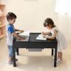 imageVEVOR Kids Wooden Activity Table Building Blocks DoubleSided Tabletop MultiPurpose Activity Play Table with 2 Storage Bins for Kids 3 Years Large Storage Space Present for Boys ampamp Girls Black
