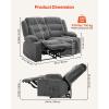 imageVEVOR Loveseat Recliner Sofa Manual Reclining Couch with Heating and Massage Soft Corduroy Recliner Sofa with USB Ports Cup Holders and Side Storage Bags Dual Loveseat Chair for Living Room Grey