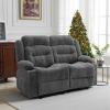 imageVEVOR Loveseat Recliner Sofa Manual Reclining Couch with Heating and Massage Soft Corduroy Recliner Sofa with USB Ports Cup Holders and Side Storage Bags Dual Loveseat Chair for Living Room Grey