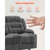 imageVEVOR Loveseat Recliner Sofa Manual Reclining Couch with Heating and Massage Soft Corduroy Recliner Sofa with USB Ports Cup Holders and Side Storage Bags Dual Loveseat Chair for Living Room Grey