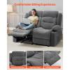 imageVEVOR Loveseat Recliner Sofa Manual Reclining Couch with Heating and Massage Soft Corduroy Recliner Sofa with USB Ports Cup Holders and Side Storage Bags Dual Loveseat Chair for Living Room Grey