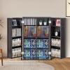 imageVEVOR Media Storage Cabinet DVD Cabinet with Doors and Shelves CD Storage Adjustable DVD Shelf Protects ampamp Organizes Music Movie Video Games or CollectionsEspresso