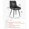 imageVEVOR Modern Dining Room Accent Chairs Set of 4 Upholstered Fabric Side Chair for Dining Room SpaceSaving Kitchen Chair with Thick Cushions and Metal Legs BlackSet of 4