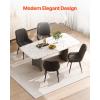 imageVEVOR Modern Dining Room Accent Chairs Set of 4 Upholstered Fabric Side Chair for Dining Room SpaceSaving Kitchen Chair with Thick Cushions and Metal Legs BlackSet of 4